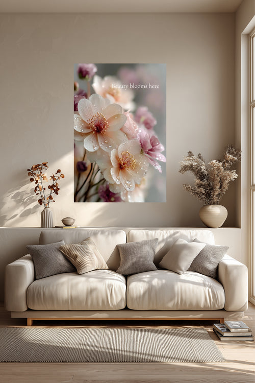 Beauty Blooms Here – Floral Printable Wall Art