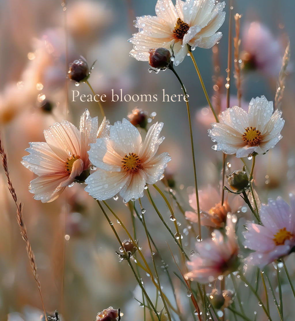 Peace Blooms Here – Floral Printable Wall Art