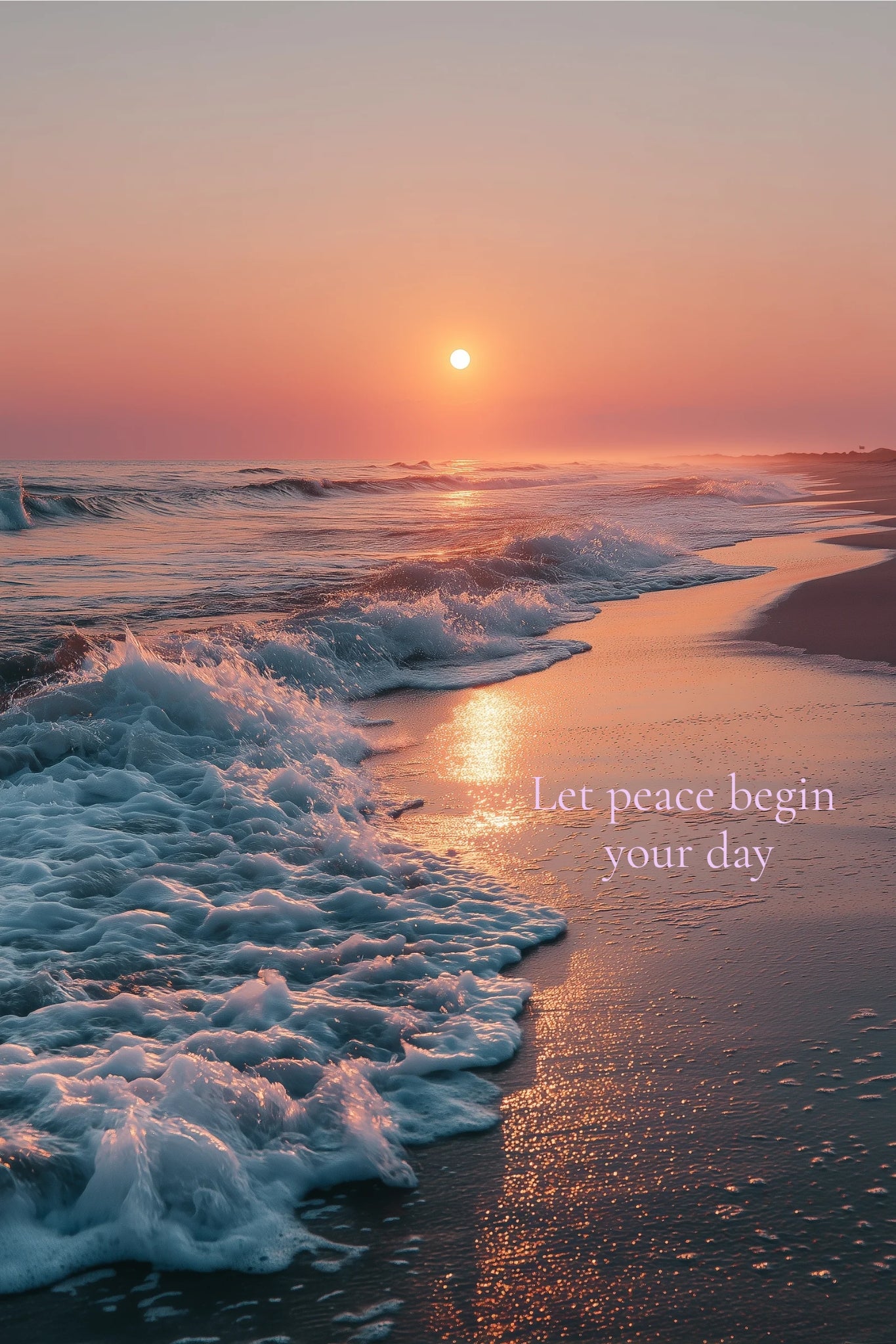 Let Peace Begin Your Day – Sunrise Beach Wall Art Printable