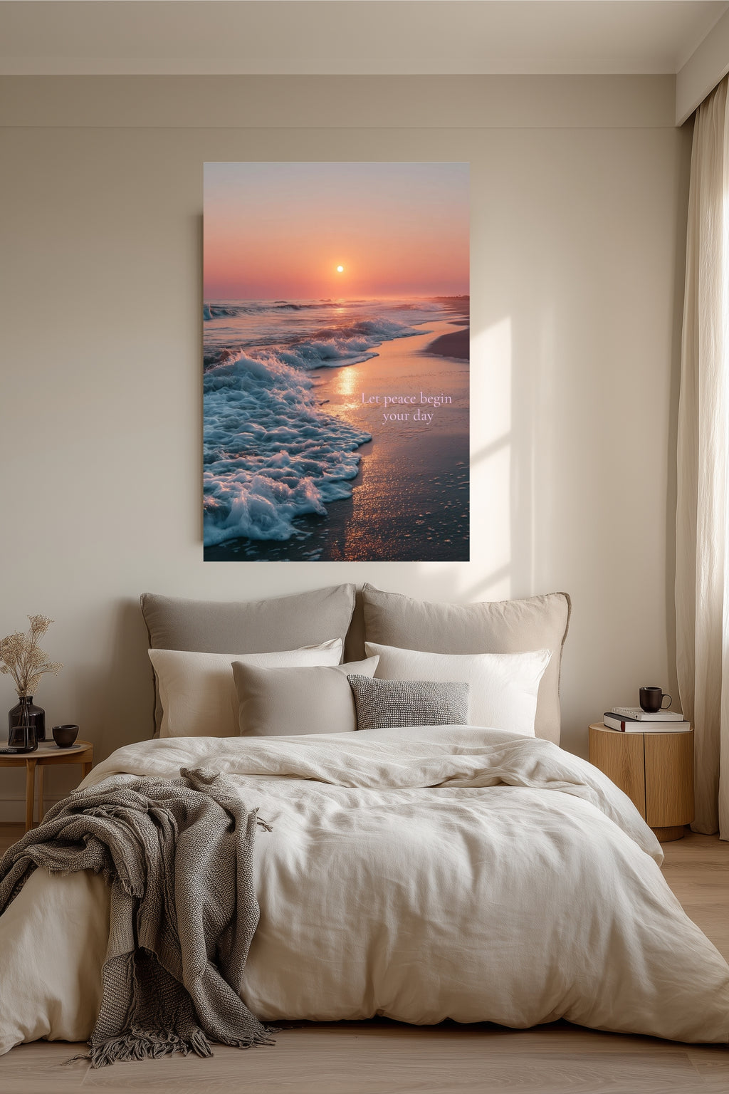 Let Peace Begin Your Day – Sunrise Beach Wall Art Printable