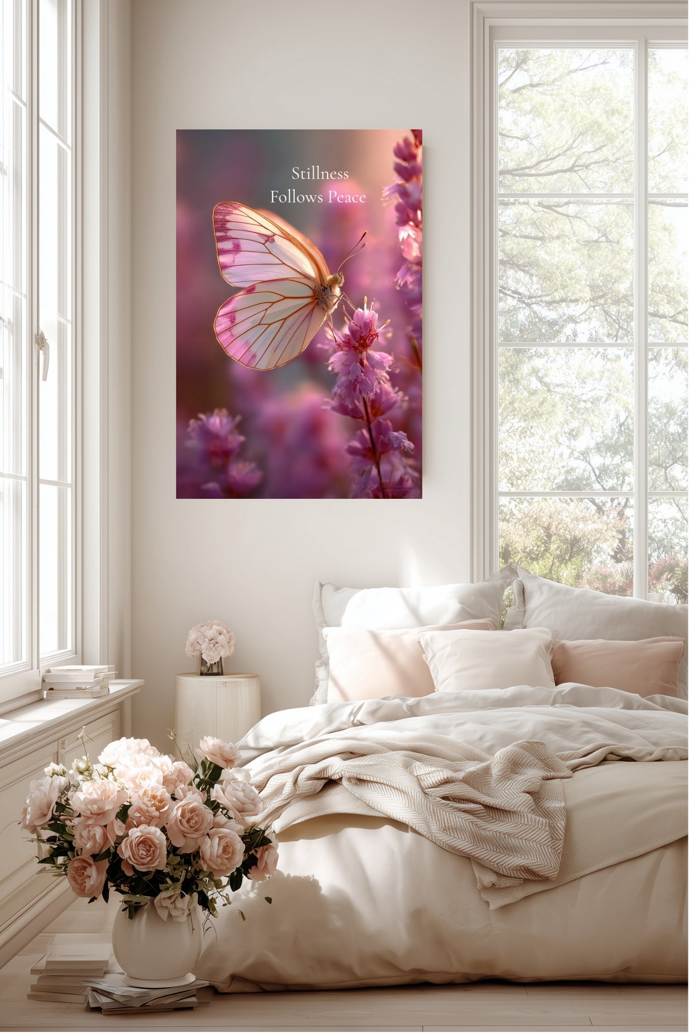 Stillness Follows Peace – Butterfly Wall Art Printable