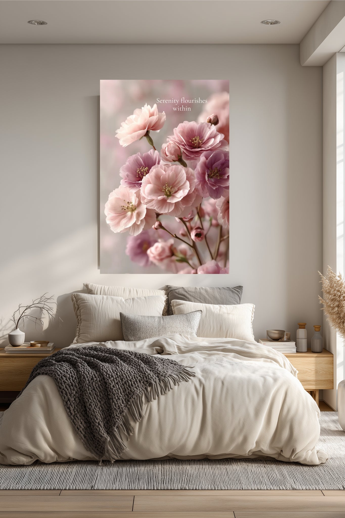 Serenity Flourishes Within – Floral Printable Wall Art